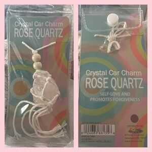 Rose Quartz Crystal Car Charm